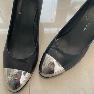 Chanel mirror-toe pumps